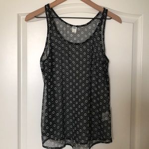 Old Navy Sheer Sleeveless Blouse. Black/white. S/P